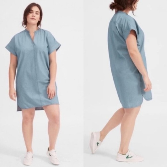 Everlane Denim Splitneck Dress